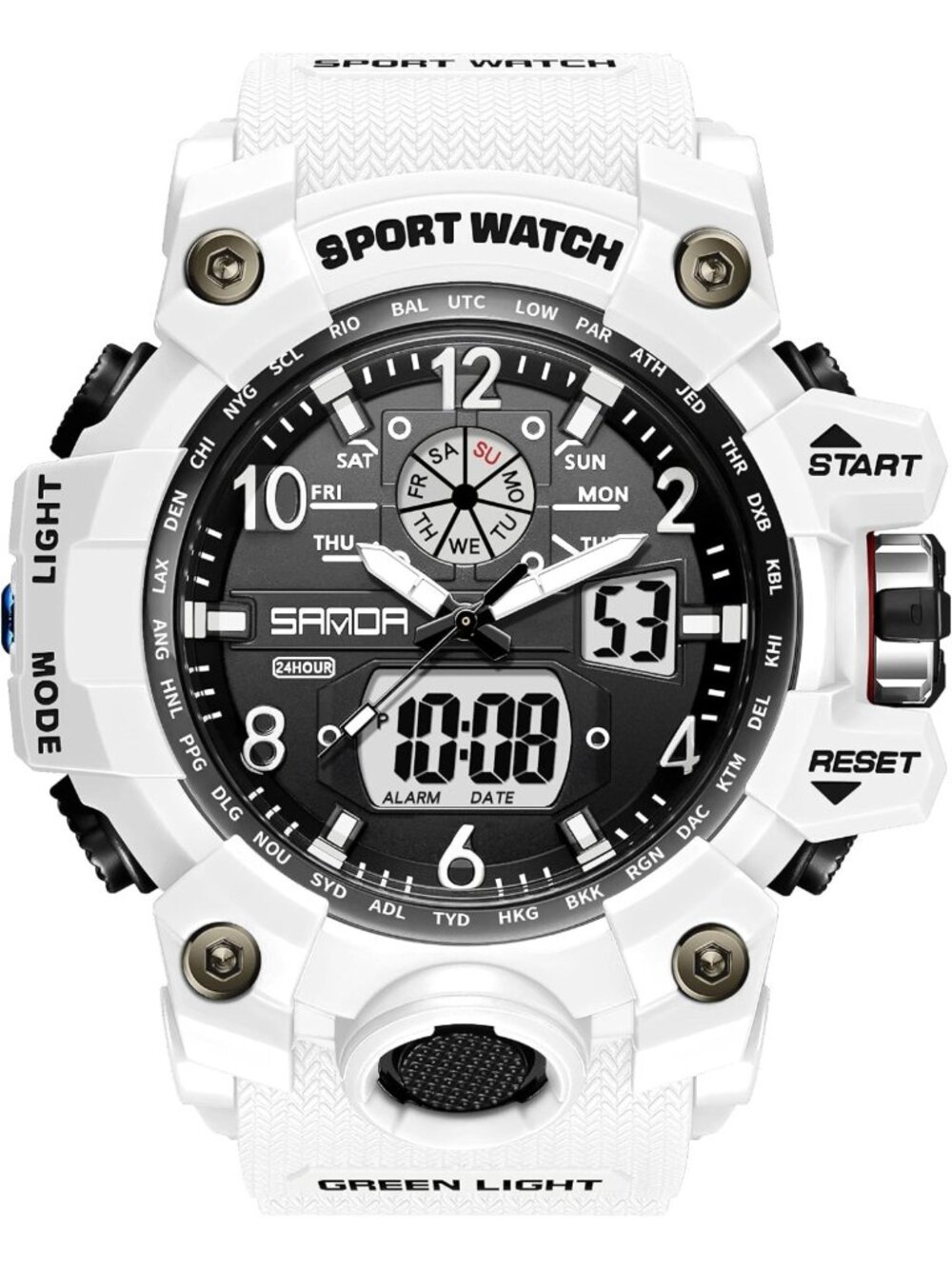 Men's Waterproof Military Sports Watch - Multi-Function LED Alarm & Stopwatch